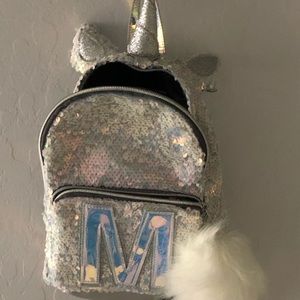 Letter M Justice Flip Unicorn Sequin Mini Backpack